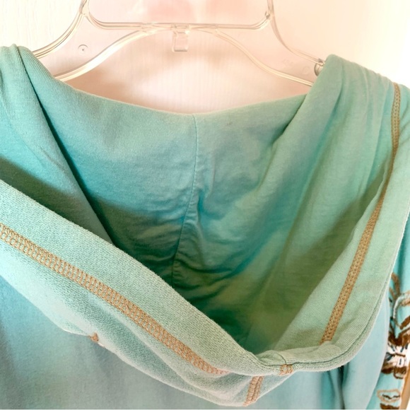 Roxy ZipUp Hoodie Floral Embroidered Beading! Rare and Super Soft! - Picture 6 of 11